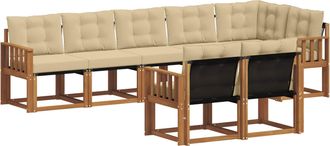 vidaXL Conjunto De Sof&aacute;s De Exterior 8 Uds. Natural Y Beige Vidaxl