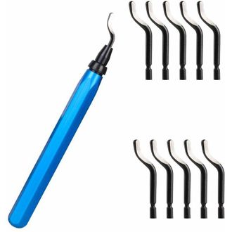 OEM Sbavatrice Con 10 Lame In Acciaio Di Ricambio (bs1010), Lame Di Sbavatura Rotanti A 360&deg;, Strumento Pratico Per Alluminio, Stampa 3d, Rame, Acciaio, P