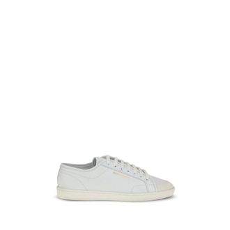 Saint Laurent White Calf Leather Bos Taurus Low Top Mens Sneakers