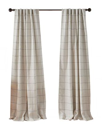 Elrene Brighton Windowpane Plaid Blackout Window Curtain