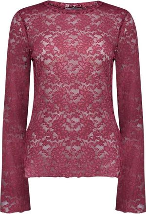 Geisha Top lange mouw - Dames - Tops - Rood - Maat: 3XL Polyamide