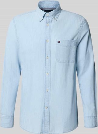 Tommy Hilfiger Regular Fit Freizeithemd aus Chambray in Hellblau, Gr&ouml;&szlig;e XXL
