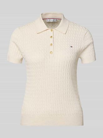 Tommy Hilfiger Slim Fit Poloshirt aus reiner Baumwolle in Weiss, Gr&ouml;&szlig;e XL