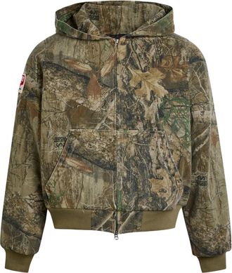 Cherry Los Angeles Bomberjack met camouflageprint en capuchon - Bruin