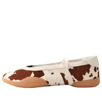 adidas (WMNS) adidas Tarkwondo Mei Cow Print Ballerina Shoes Aurora Coffee Cloud White Gum KJ0229