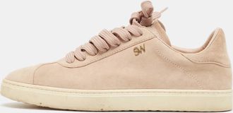 Stuart Weitzman Dusty Pink Suede Low Top Sneakers