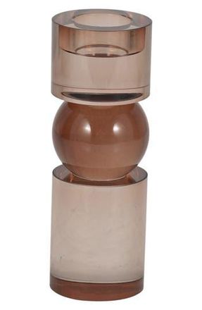 R16 Home Marla Glass Candlestick Holder in Bronze at Nordstrom Rack