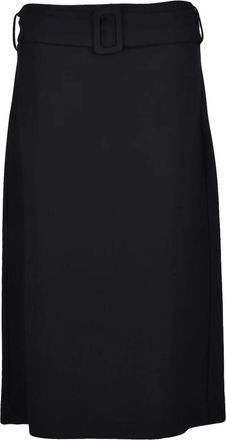 P.A.R.O.S.H. Black Viscose Elastane Womens Flared Skirt