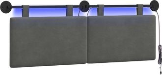 vidaXL Cabecero Colgante Gris Oscuro Tela De Pana Vidaxl