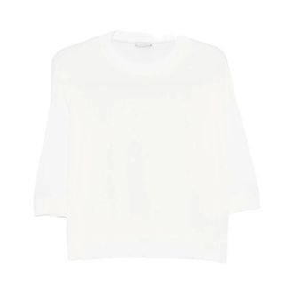 PESERICO Peserico, Round-neck Knitwear, female, White, Size: XL Maglione Girocollo