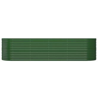 Berkfield Home Garden Raised Bed Powder-coated Steel 296x80x68 cm Green | Size: 296 x 80 x 68 cm