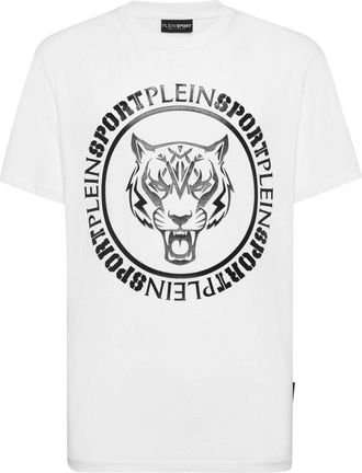 Plein Sport Carbon Tiger-print cotton T-shirt - men - Cotton - L - White