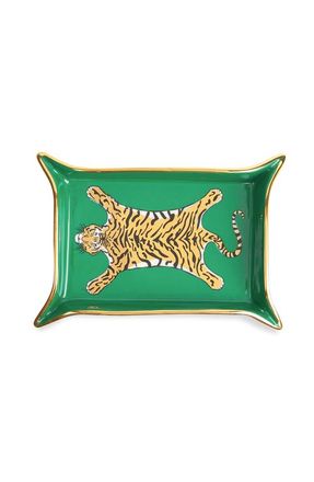 Jonathan Adler Tiger Valet Tray in Green /Gold at Nordstrom