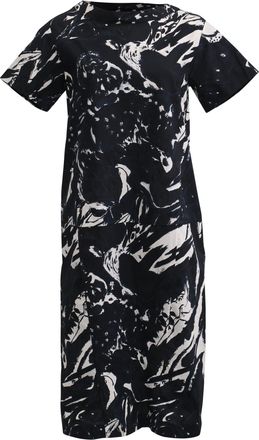 Marni Abstract Printed Dress in Black Cotton