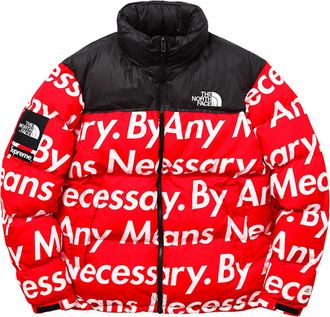 SUPREME FW15 X The North Face By Any Means Nuptse Jacket Red SUP-FW15-621