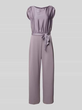 Swing Jumpsuit mit Bindeg&uuml;rtel in Mauve, Gr&ouml;&szlig;e 36