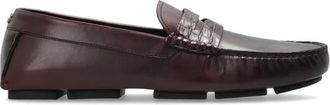 Dolce & Gabbana Driver Calfskin Slipper met krokodillen inzetstukken - Heren - Loafers - Rood - 42 EU - Katoen - Schoenen