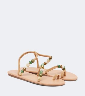 Ancient Greek Sandals Eleftheria beaded sandals