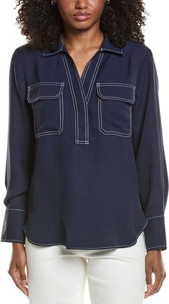 Vince Camuto V-Neck Half Placket Top