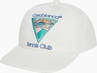 Casablanca Mens Casablanca Embroidered Cap Tennis Club Icon Off-White Hat - Size: ONE size