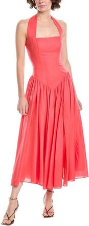 Bardot Marabella Halter Linen-Blend Maxi Dress