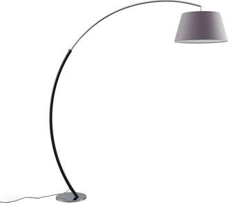 Lucande L&aacute;mpara De Pie evelyna En Gris Textura, Tela, Tejido, Seda - Lucande