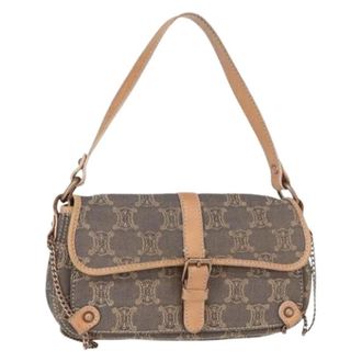 Celine Pre-owned Shoulder Bags, female, Blue, Size: ONE SIZE Pre-owned Macadam Canvas Shoulder Bag