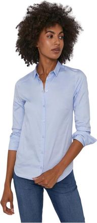 Mos Mosh Tilda Shirt - Dames - Overhemden - Blauw - L - Katoen - Overhemden