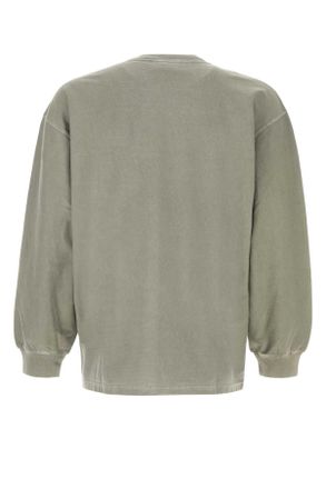 Carhartt Work in Progress Mens Sage Green Cotton L-S Loose Pocket T-Shirt Shadygreengarmentdyed Exterior: Organic T-shirts And Polos