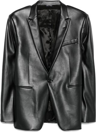 Reveres 1949 Giacca monopetto in pelle - Nero