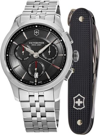 Victorinox by Swiss Army Alliance Chronograph Black Dial Steel Mens Watch 241745.1