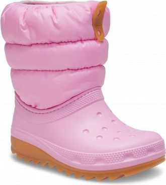 OEM Crocs Classic Neo Puff Boot K 207684 J24eu 3334 Rosa Tweedgum