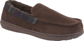 Jo & Joe Mens Slipper Lightweight Fleecy Lined Comfort Moccasin Slip-on with Sturdy Sole sizes 7-12 (Andrew Brown, UK 11, UK Footwear Size System, Adult, Men, 