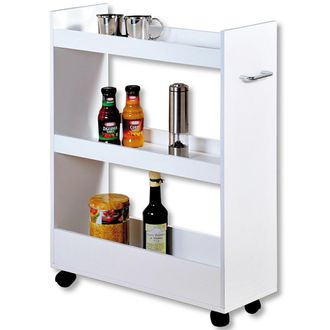 KESPER Armario De Cocina Estrecho Con Ruedas, Blanco