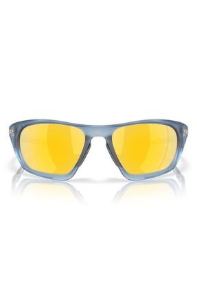 Oakley Lateralis 60mm Polarized Prizm Rectangle Sunglasses in Matte Abyss /Prizm Gold at Nordstrom