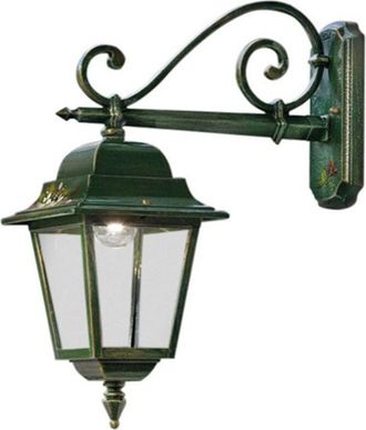 Ferroluce Applique Classica Esterno Gorizia Metallo Ceramica Verde Sfumato Oro 1 Luce E27
