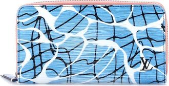 Louis Vuitton Blue Limited Edition Aqua Print Epi Leather Zippy Wallet (Authentic Pre-Loved)