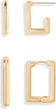 Leith 2-Pack Rectangle Earrings in Gold at Nordstrom Rack