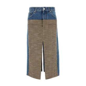 Stella McCartney Stella McCartney, Denim Skirts, female, Blue, Size: M Denim Maxi Skirt with Back Slit