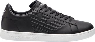 Emporio Armani Heren Sneakers met Verhoogd Logo - Heren - Sneakers - Zwart - 40 2/3 EU - Leer - Schoenen