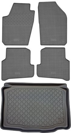 OEM Seat Ibiza Iv 6j Hatchback (3/5 Puertas) De 05.2008 A 05.2017. Juego: Alfombrillas De Goma Para Coche + Alfombrilla Para Maletero