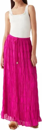Aje Rosewood Ruched Maxi Skirt In Pink