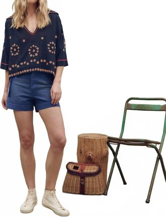 The Great. Cargo Fatigue Short In Vintage Blue