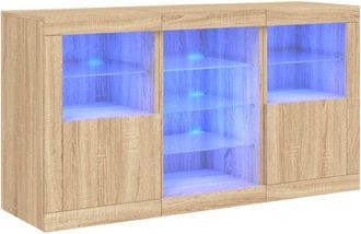vidaXL Vidaxl - Aparador Con Luces Led Roble Sonoma 123x37x67 Cm