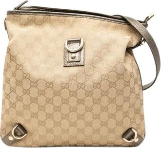 Gucci Pre-owned Cross Body Bags, female, Beige, Size: ONE SIZE Pre-owned Canvas Crossbody Bag