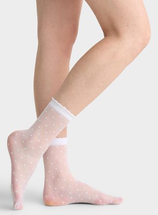 Simons Womens Solid & dotted ankle socks 2-pack Exclusive collection from Italy