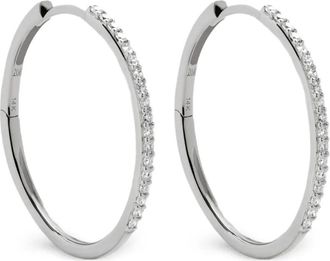 Monica Vinader 14K white gold medium hoops earrings - Silver