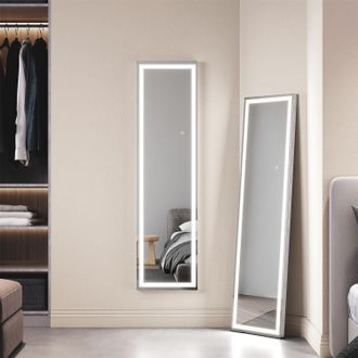 Sonni Espejo De Pie 150x40cm Espejo De Pie Blanco Con Iluminaci&oacute;n Led De 3 Colores.espejo De Pie Moderno Con Ahorro De Energ&iacute;a Ip44 Y Funci&oacute;n T&aacute;ctil - Sonni