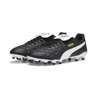Puma Fussballschuh PUMA KING TOP FG/AG, Gr. 42,5, schwarz-weiss (puma schwarz, puma wei&szlig;, puma gold), Synthetik, Schuhe Fussballschuh, f&uuml;r Rasenpl&auml;tze