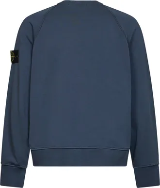 Stone Island Mens Crewneck Sweatshirt Slate Blue Cotton Sweatshirts Sweater